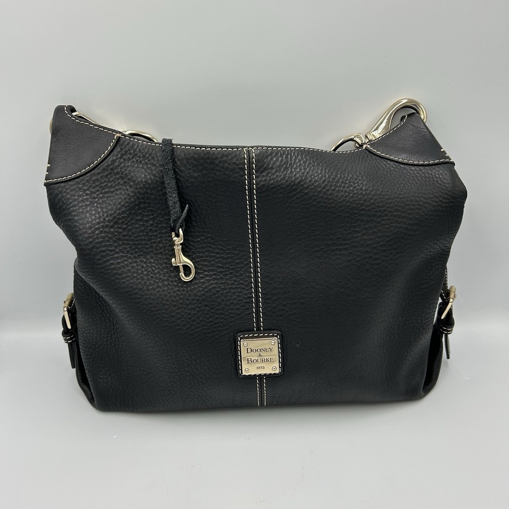 Dooney and Bourke Frederica‎ Black Pebble Grain Leather Shoulder Crossbody Bag